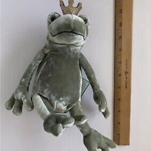 Green velvet Jellycat frog Prince Kiss